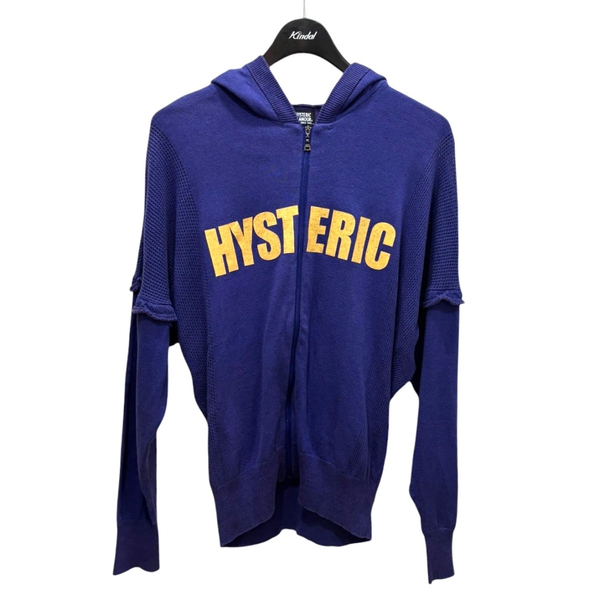 【中古】Hysteric Glamour CIRCLE GIRL分け取りメッシュ コットンリネンパーカ 01192ND01 パープル 大きさ：F 【110526】（ヒステリックグラマー）