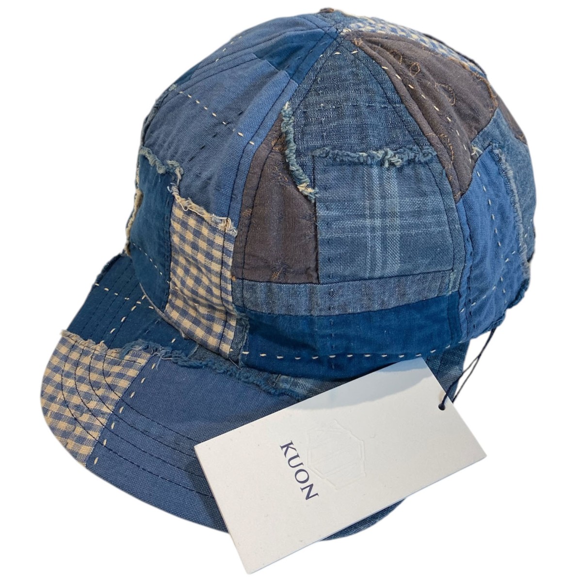 【中古】KUON Boro Baseball Cap切れっ端ボロベースボールキャップかぶり笠 米国海軍 大きさ：ONE SIZE(自然調整能力のある) 【110526】（クオン）
