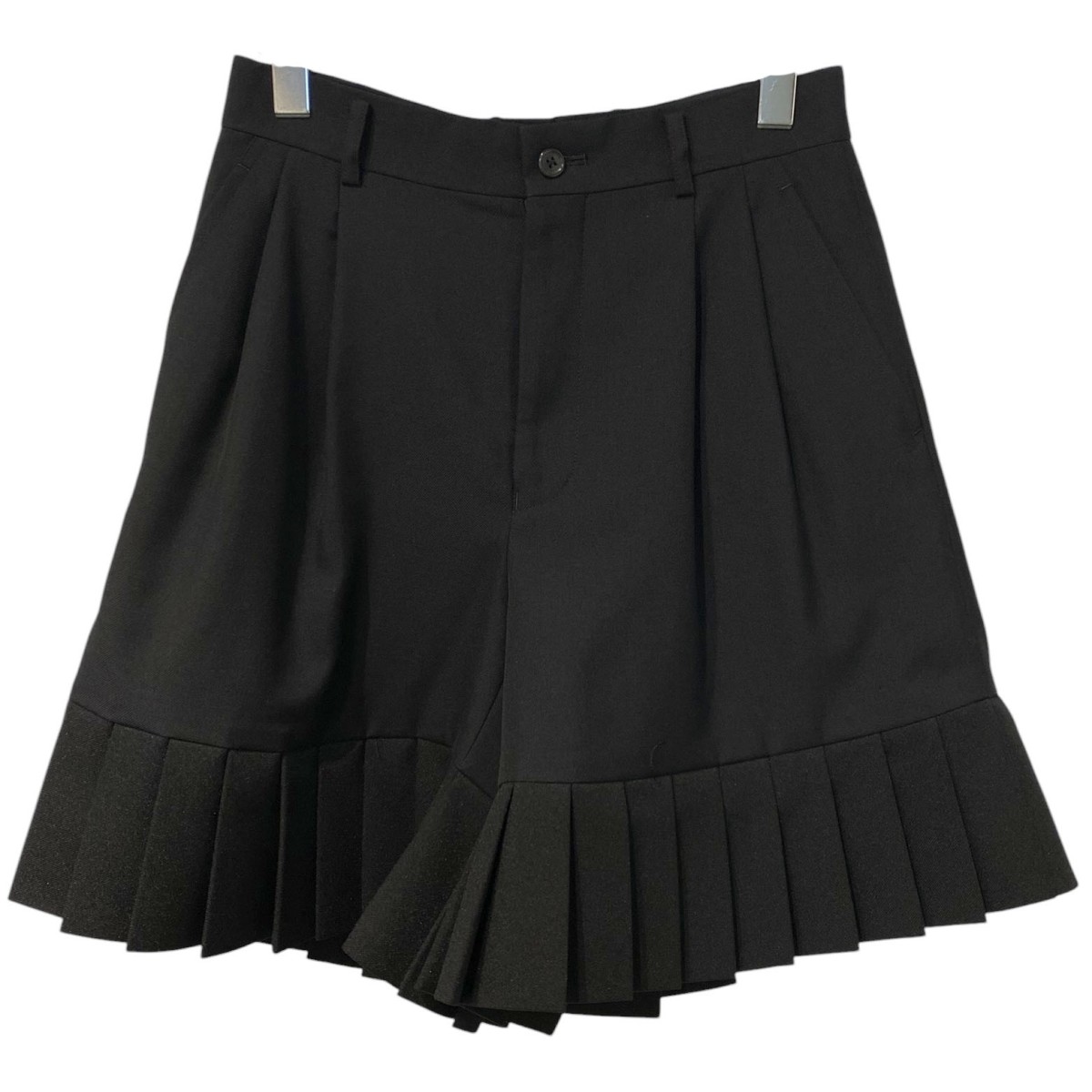 【中古】noir kei ninomiya 26SS Pleated Shorts筋目Pleatsウールポリショーツハーフパンツ 3Q-P002 黒いこと 大きさ：XS(68珊) 【110526】（ノワールケイニノミヤ）