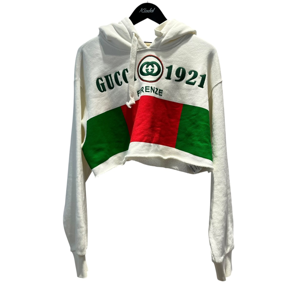 【中古】GUCCI ■ ロゴタイプ目論む クロップド丈 パーカー 688196 白いこと 大いさ：S 【110526】（グッチ）