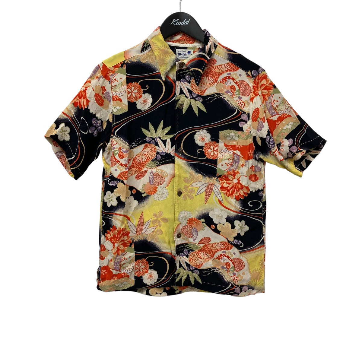 【中古】Sun Surf KING SMITH KIMONO DESIGN アロハシャツ SS30690 黄色×米国海軍 大きさ：S 【120526】（サンサーフ）