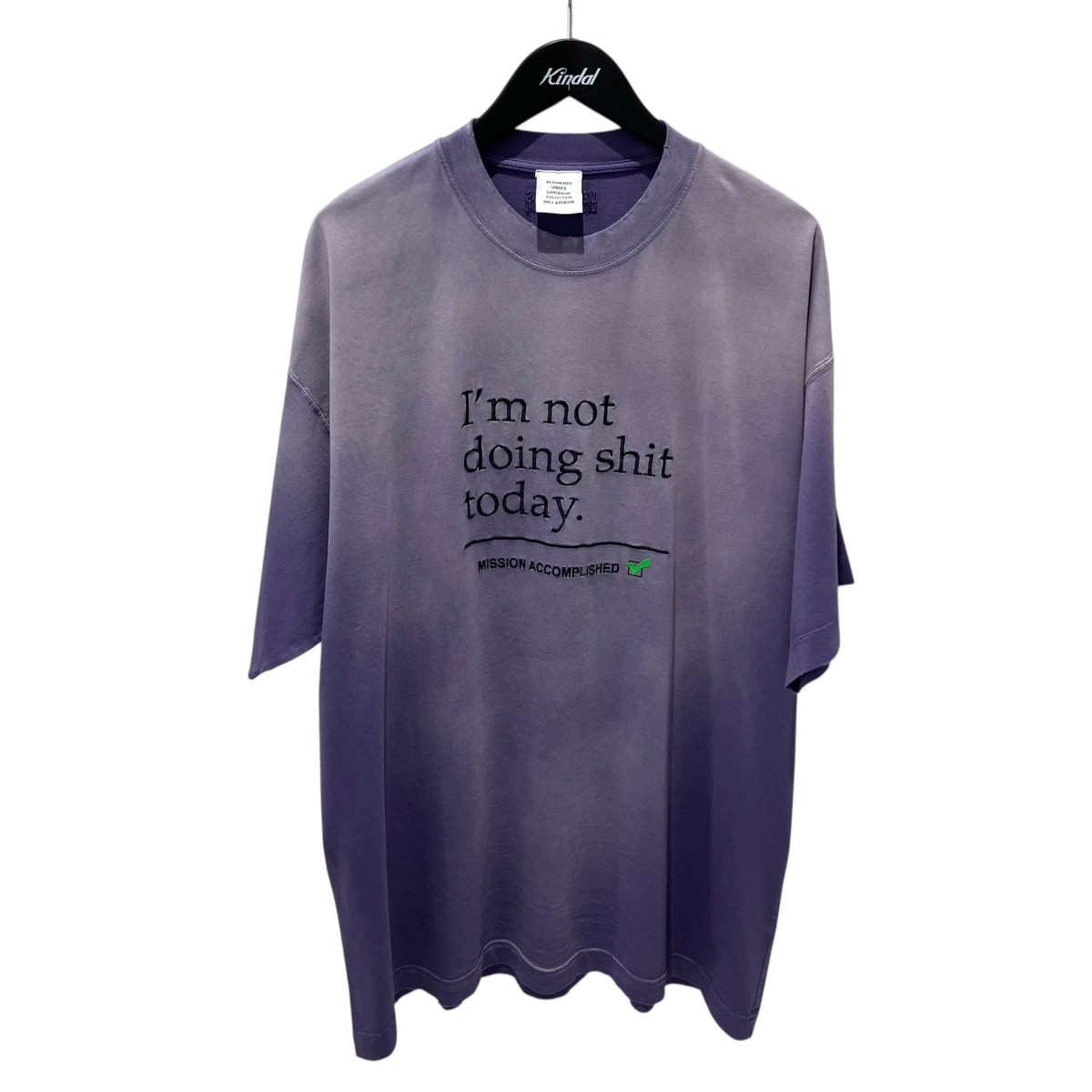 【中古】VETEMENTS Im Not Doing Shit Today プルオーバー UE63TR320L パープル 大きさ：S 【120526】（ヴェトモン）