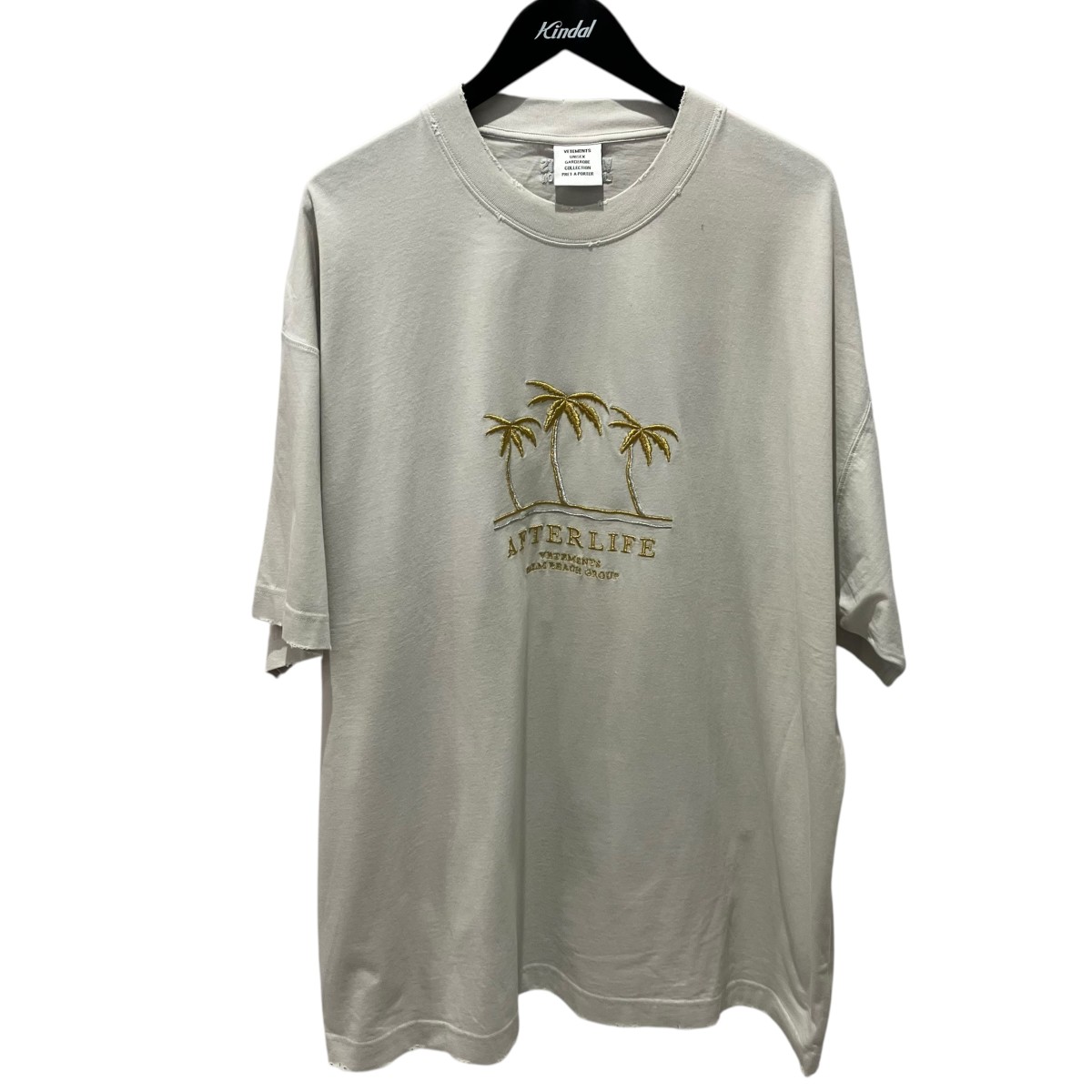 【中古】VETEMENTS EMBROIDERED AFTERLIFE T-SHIRT プルオーバー UE63TR241W 薄墨色 大きさ：M 【120526】（ヴェトモン）