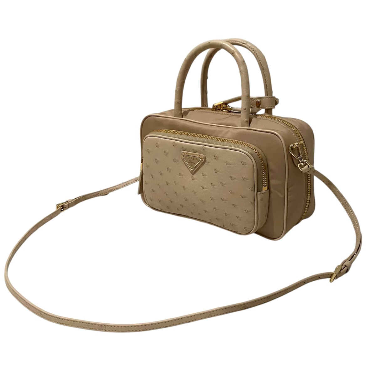【中古】PRADA 2WAY御徒面子 1BB106 ベージュ 【120526】（プラダ）