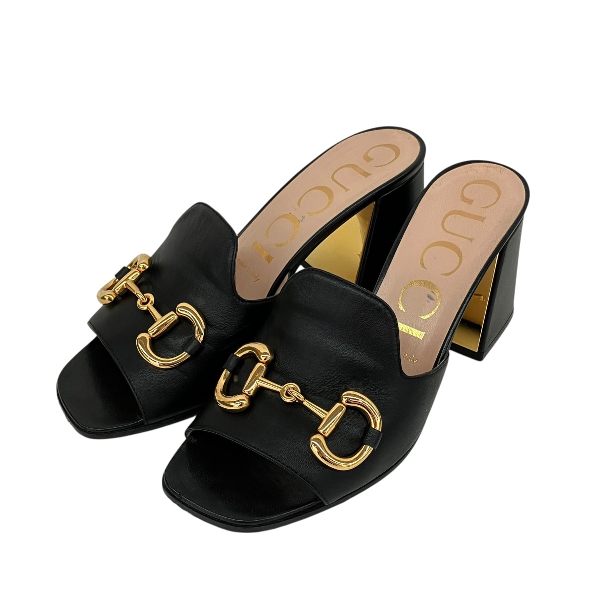 【中古】GUCCI 踵サンダル 黒いこと 大きさ：38(25糎好いかげんに） 【120526】（グッチ）