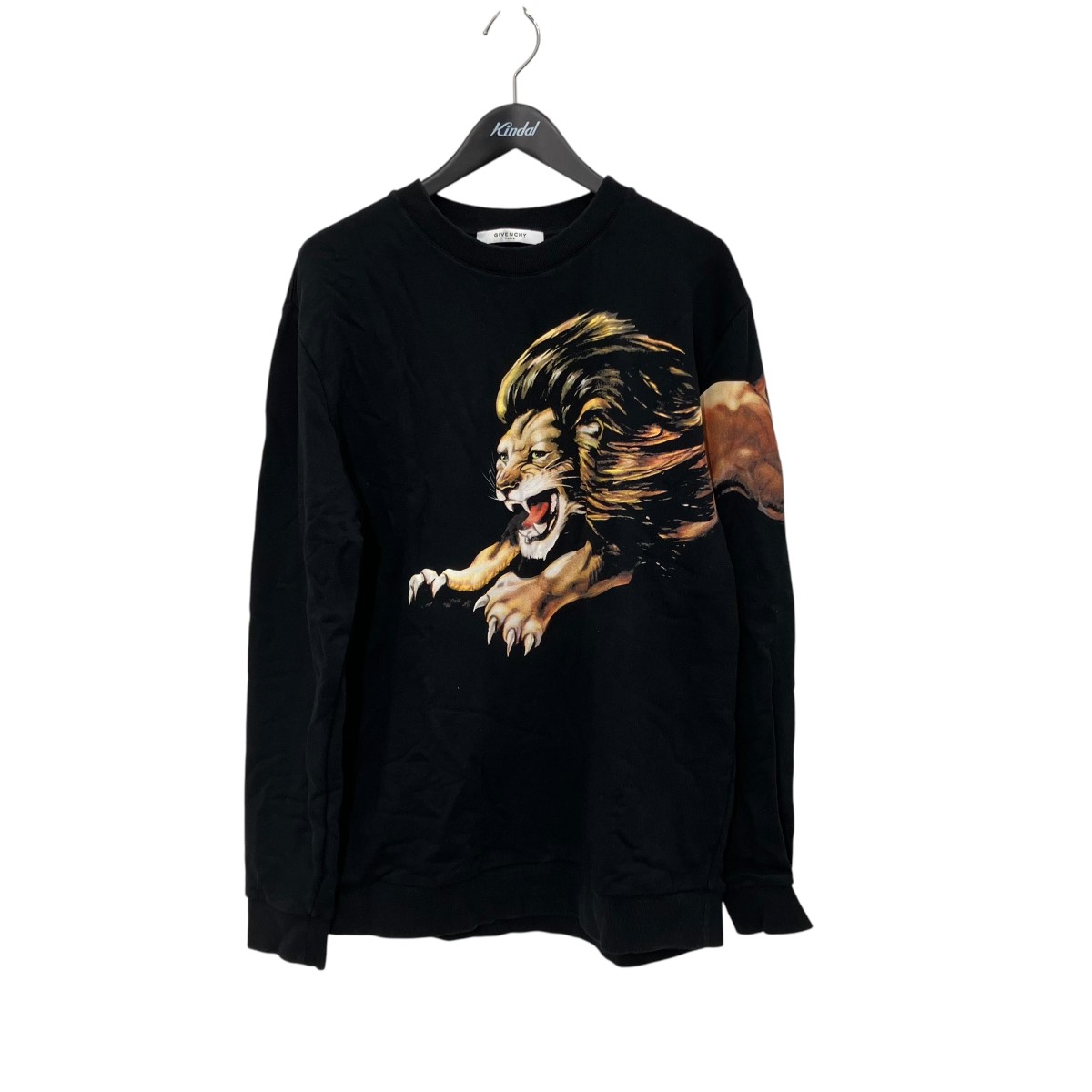 【中古】\u003cBR\u003eGIVENCHY\u003cBR\u003e百獣の王刷り上げる クルーネックスウェット BM70EE30AF 黒いこと 大きさ：L\u003cBR\u003e【必要経費思いかえす】