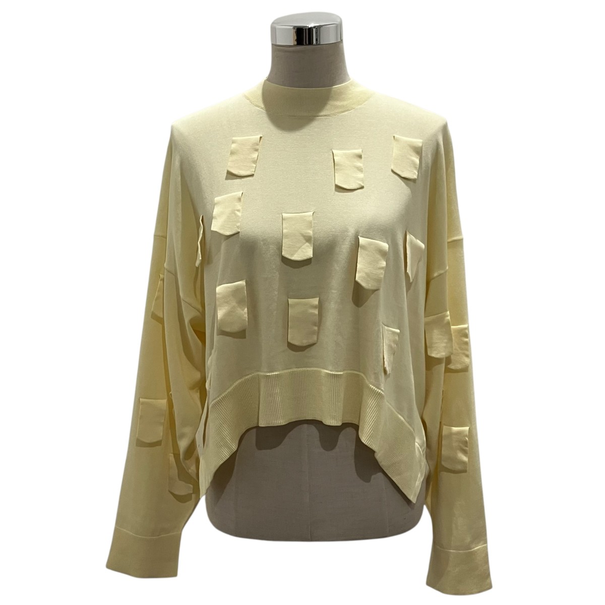【中古】ENFOLD 26SS 【MONSTER KNIT PULLOVER】 薄っぺら編み物 300JS170-2161 黄色 大きさ：38 【130526】（エンフォルド）
