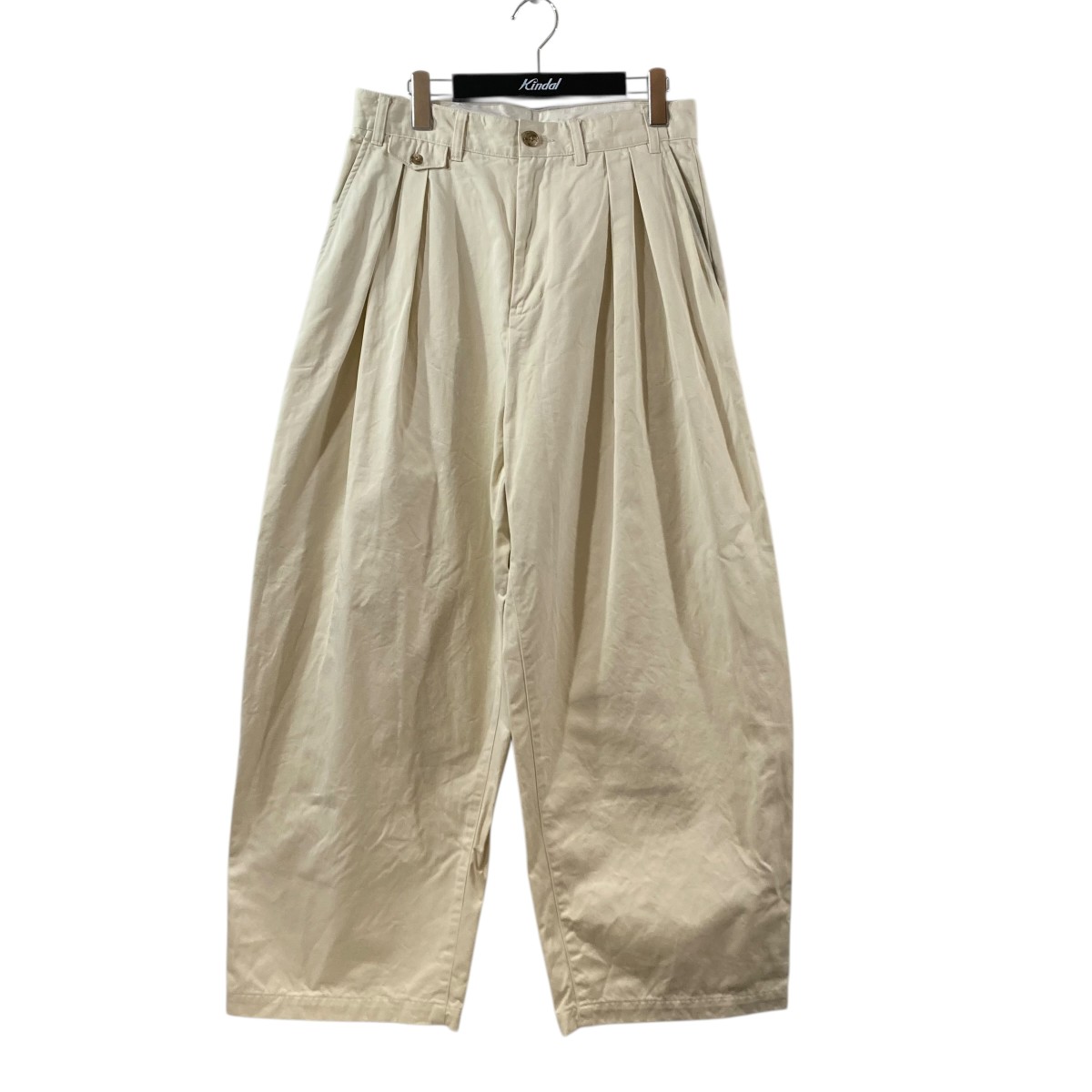 【中古】BEAMS PLUS×STUDIO NICHOLSONALVY DOUBLE PLEAT PANT パンツ 38-23-0332-874 アイボリー サイズ:S【価格見直し】|ブランド古着のカインドオル
