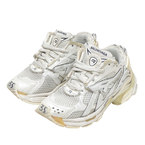 【中古】BALENCIAGA RUNNER スニーカー 伝令 656063 白いこと 大きさ：23糎 【130526】（バレンシアガ）
