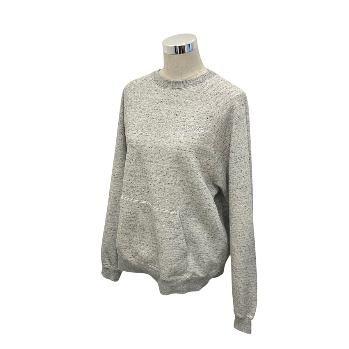 【中古】akiyo 【RAGLAN LOGO SWEAT】 ラグランロゴスウェット AKY-CT02 薄墨色 大いさ：L 【130526】（エーキオ）
