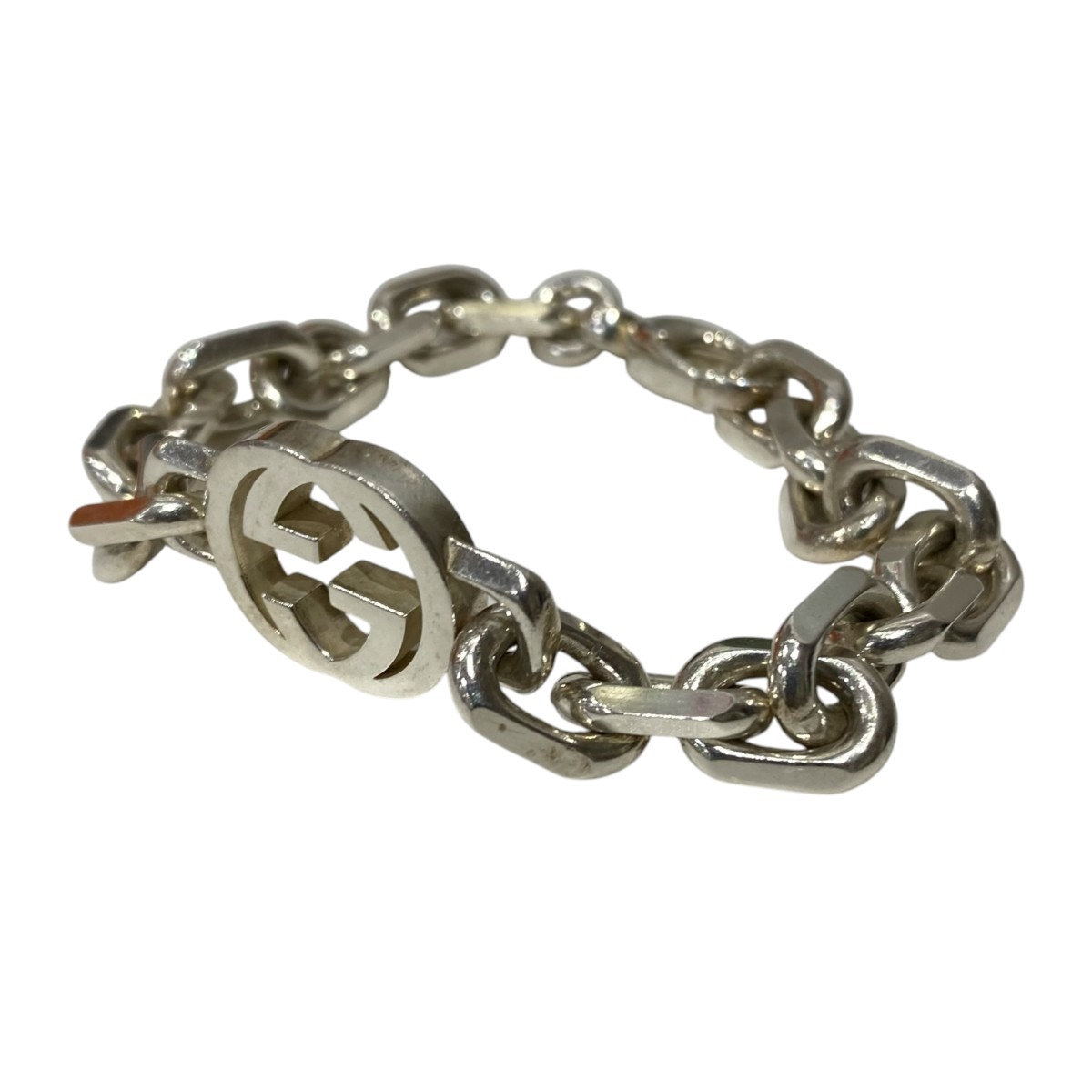 【中古】GUCCI インターロッキングG腕輪 しろがね色 【130526】（グッチ）