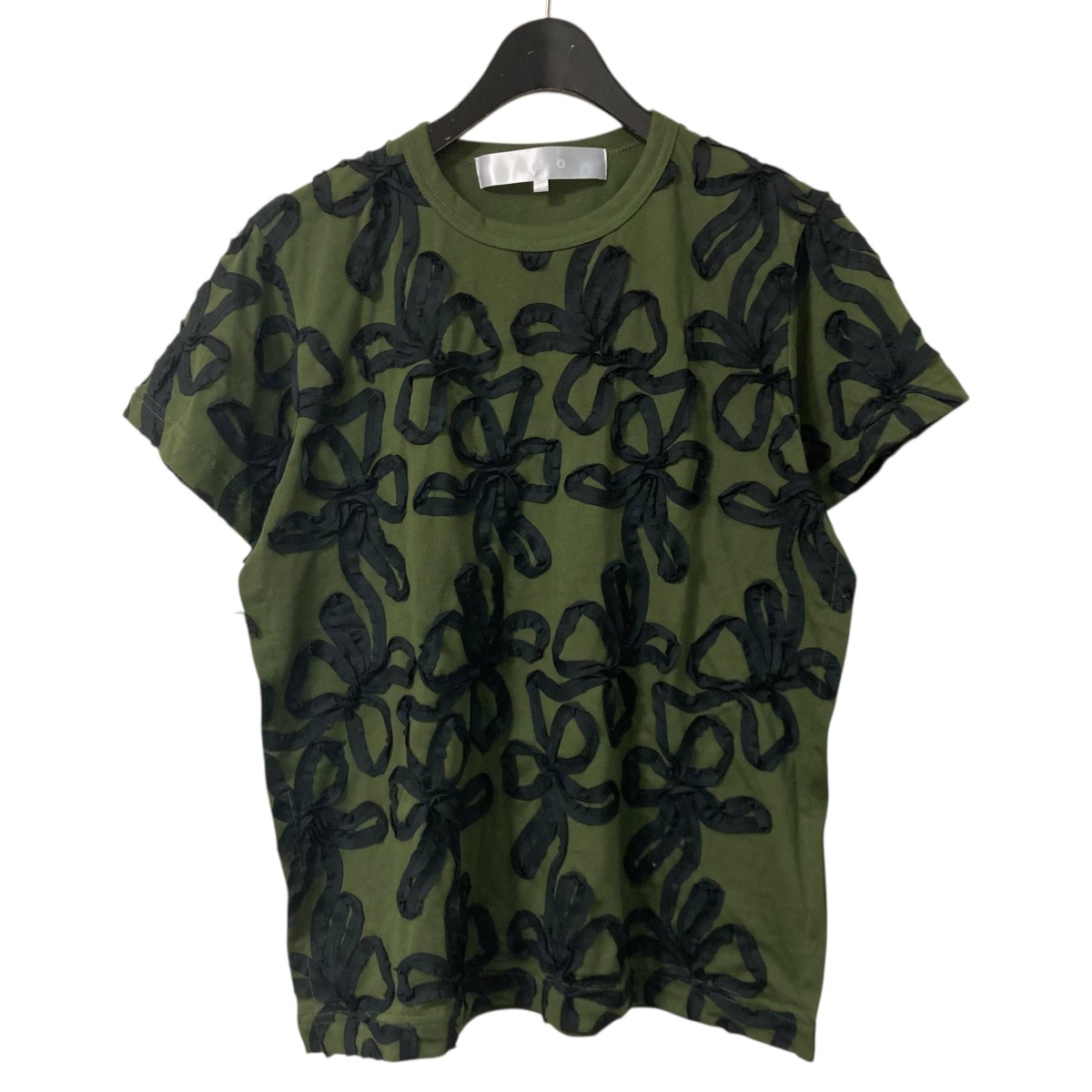 【中古】TAO COMME des GARCONS 25SS 綿天竺刺しゅうプルオーバー TO T018 オリーブ 大きさ：M 【140526】（タオコムデギャルソン）