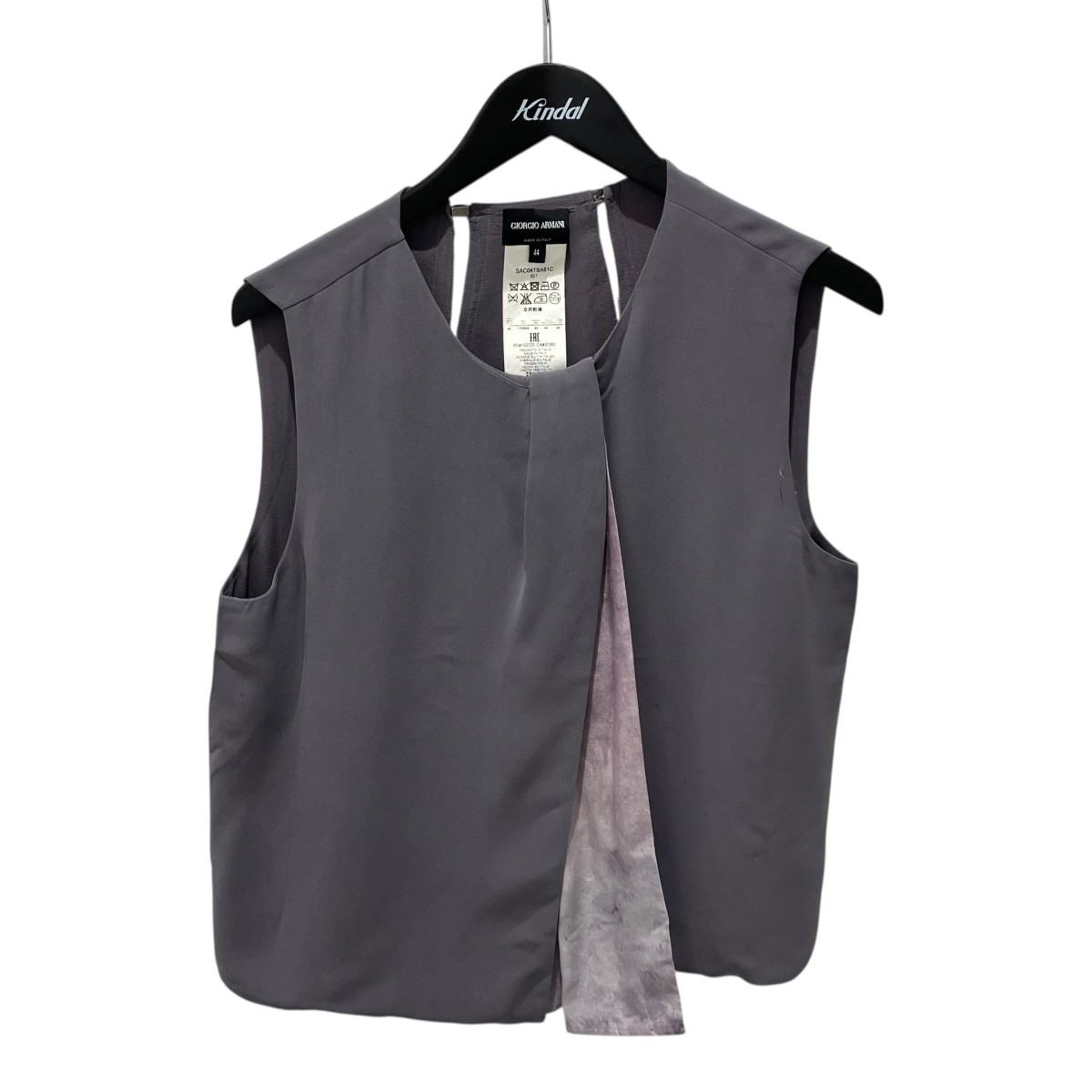 【中古】GIORGIO ARMANI ノースリーブトップ パープル 大きさ：44 【140526】（ジョルジオ・アルマーニ）