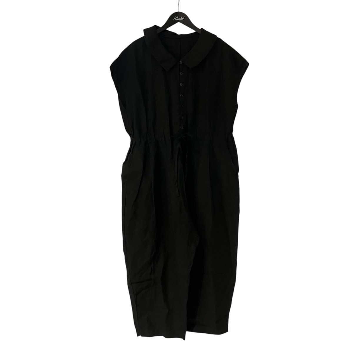 【中古】nest Robe 25SS リネン襟付き添い人上っ張り 上っ張り 01251-1065 黒いこと 大きさ：Free 【140526】（ネスト衣装）