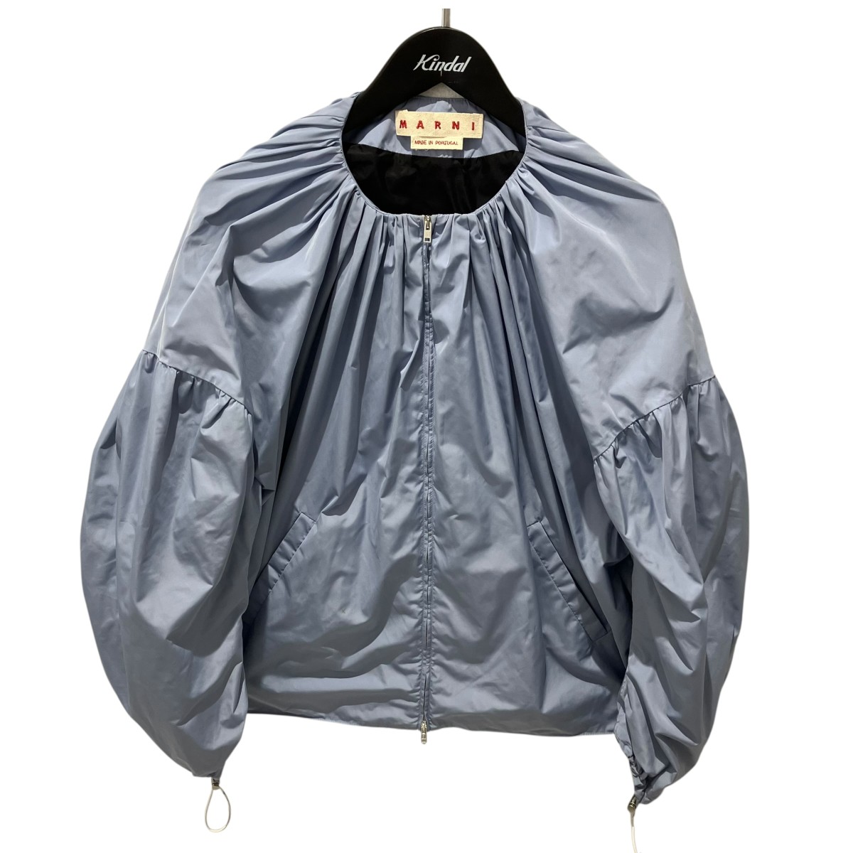 【中古】MARNI 21AW ナイロンギャザーオーバーサイズジャケット  上衣 青碧 大きさ：36 【140526】（マルニ）