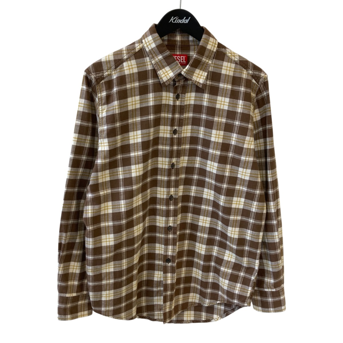 【中古】DIESEL S-UMBE-CHECK-NW 長袖プルオーバー A10620 カーキ×赤銅色 大きさ：44 【150526】（ディーゼル）