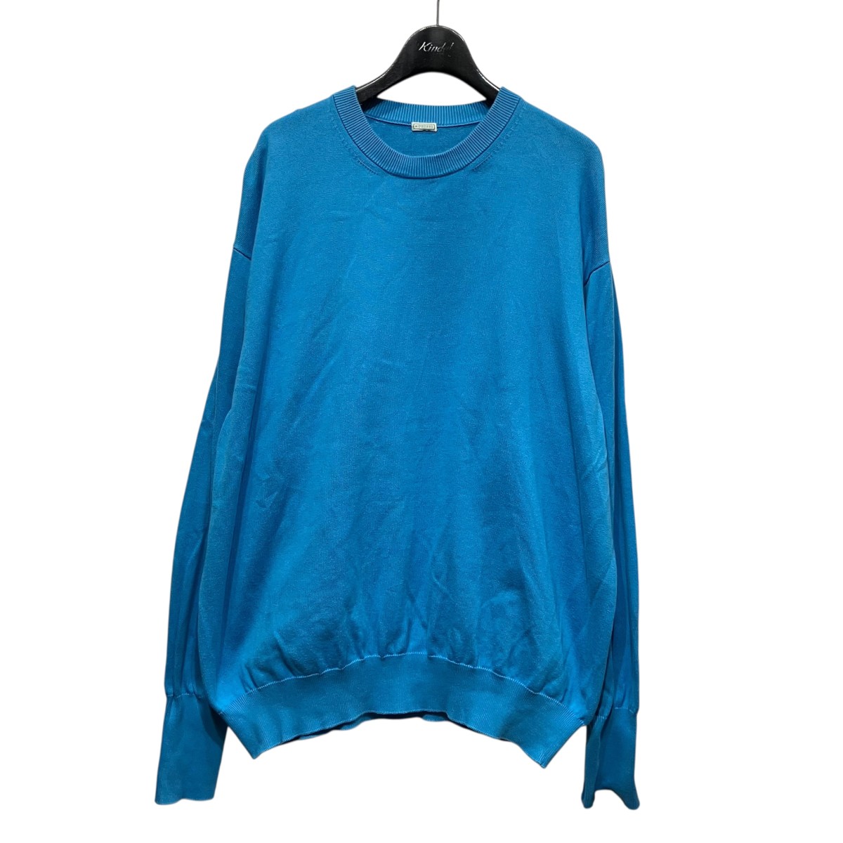 【中古】A．PRESSE Cotton knit L S T-Shirt コットンクルーネックニット 24SAP-03-06K 青み 大きさ：3 【140526】（アプレッセ）