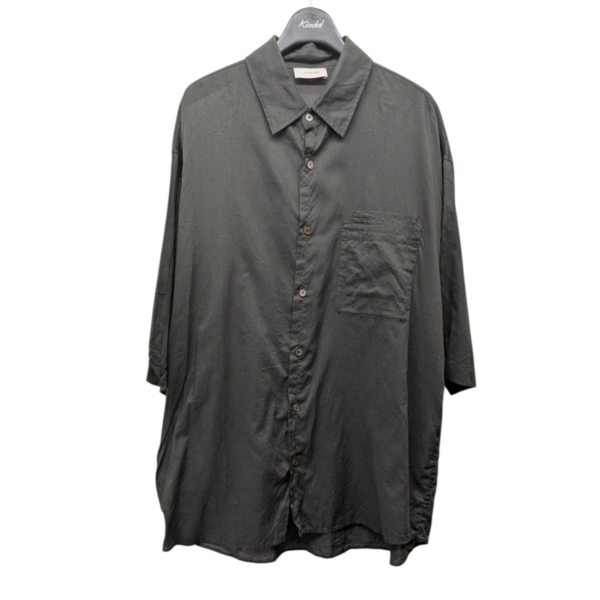 【中古】LEMAIRE DOUBLE POCKET SHORT SLEEVE ダブルポケットショートスリーブシャツ 1159-343-8990 靉靆たる薄墨色 大いさ：46 【140526】（ルメール）