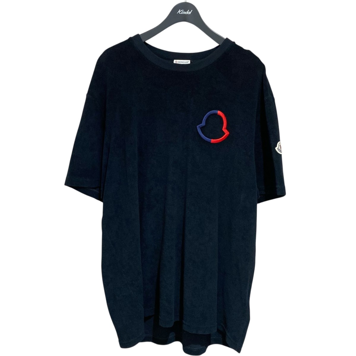 【中古】MONCLER 22年 パイル地プルオーバー I10918C00003 ﾊﾟｲﾙ地Tｼｬﾂ 黒いこと 大きさ：XXL 【140526】（モンク軌跡）