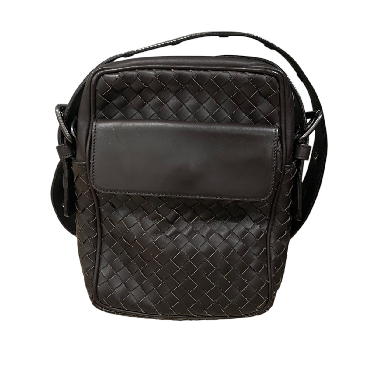 【中古】BOTTEGA VENETA ■ イントレチャートショルダーバッグ 赤銅色 【140526】（ボッテガヴェネタ）