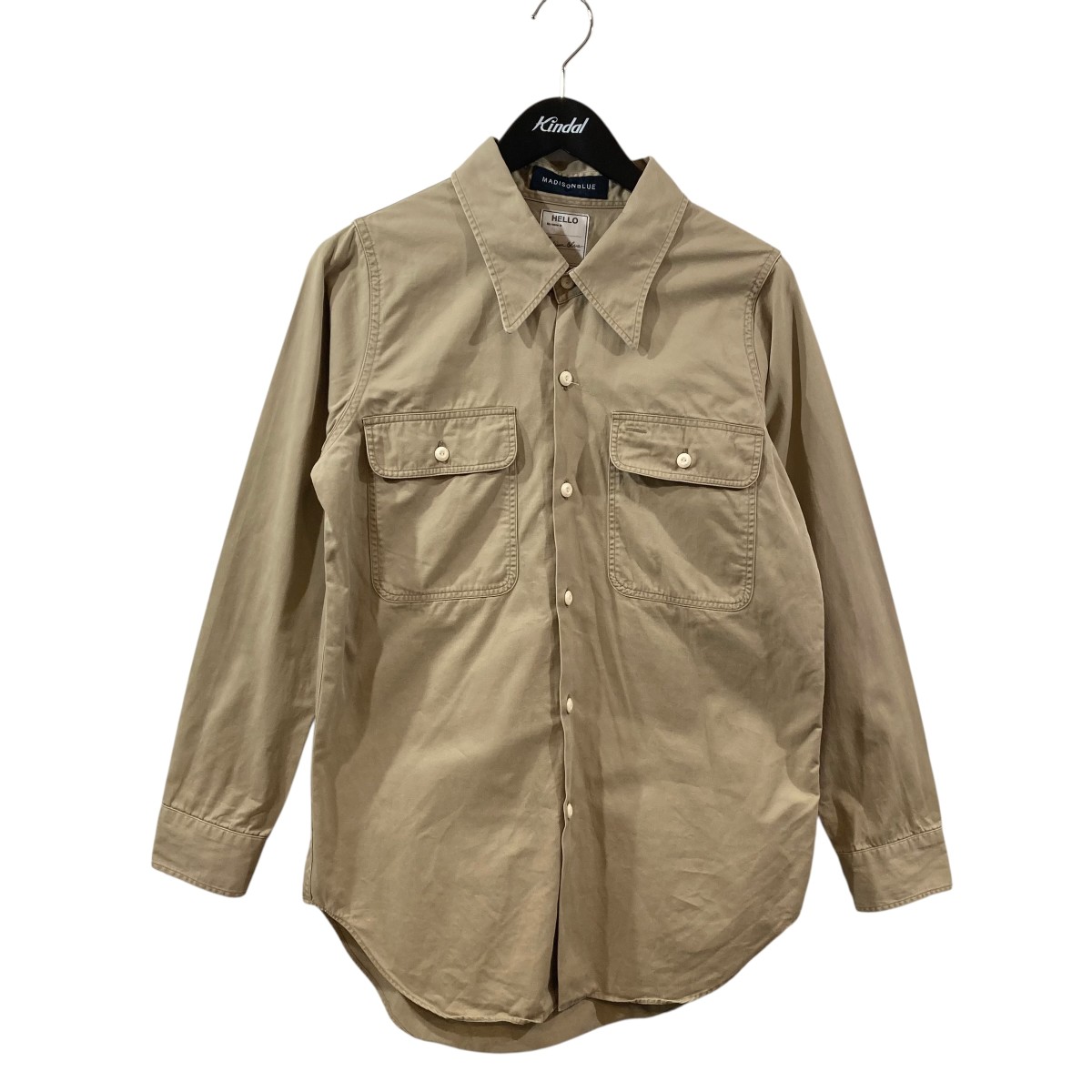 【中古】MADISON BLUE 21SS HAMPTON SHIRT C LI ハンプトン サファリティーシャツ MB211-5007 ベージュ 大いさ：01(S) 【150526】（マディソン青碧）