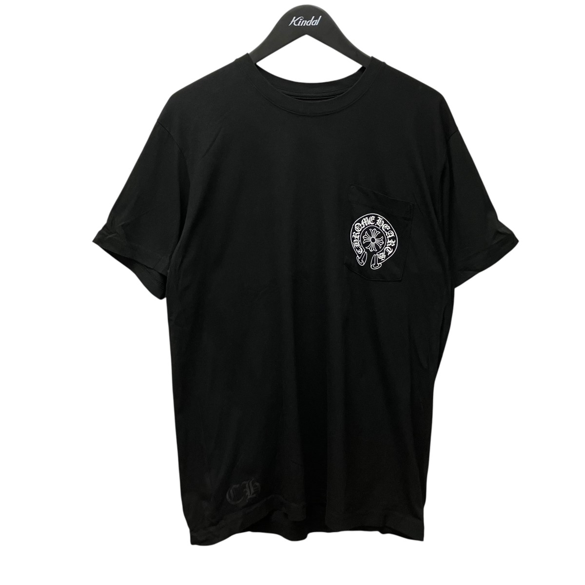 【中古】CHROME HEARTS アロハ州押さえる バックホースシュープリントプルオーバー 041-082733 黒いこと 大きさ：L 【150526】（クロムハーツ）
