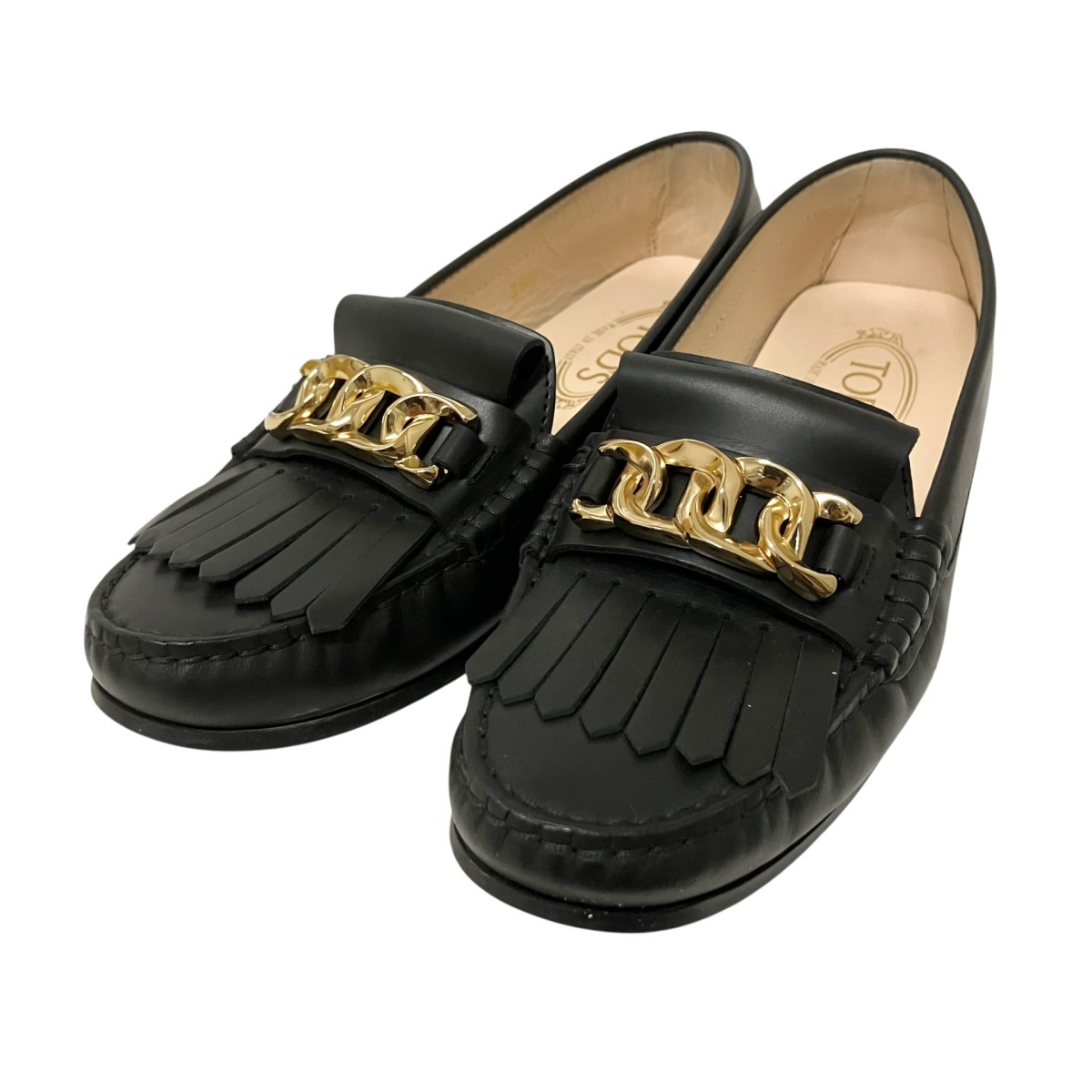 【中古】TOD’S ドライビングシューズ XXW74B0FI10QGWB999 黒いこと 大きさ：37 1/2 【160526】（トッズ）