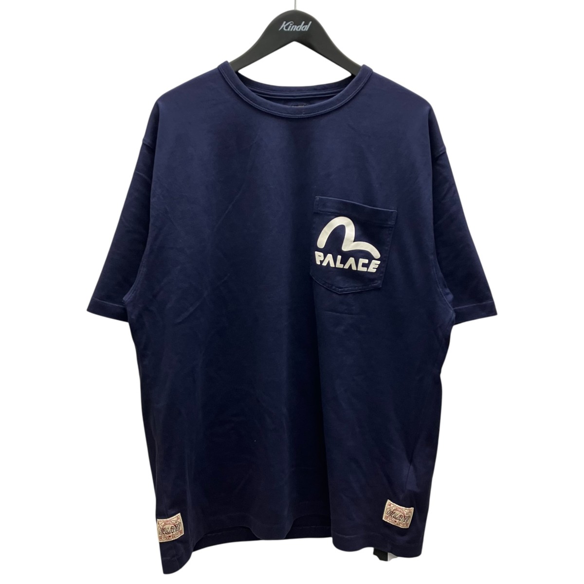 【中古】PALACE×EVISU Heavy Wash T Shirt 半袖プルオーバー 米国海軍 大きさ：L 【160526】（九重の天×エヴィス）