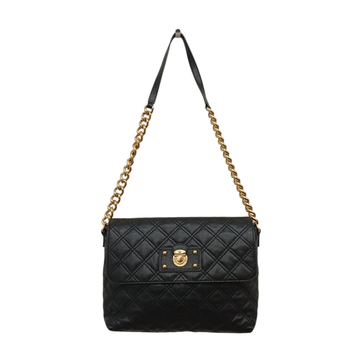【中古】MARC JACOBS キルティングレザーチェーンストラップ ショルダーバッグ 黒いこと 【160526】（マークジェイコブス）