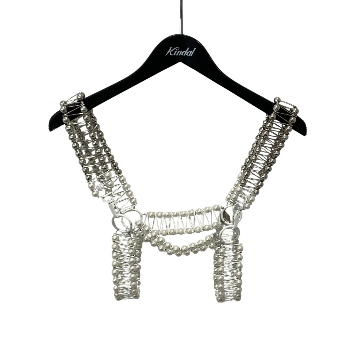 【中古】noir kei ninomiya 25SS 安全ピン 2WAYパール馬具 より良い 白いこと×しろがね色 大いさ：曖昧模糊たる 【160526】（ノワールケイニノミヤ）