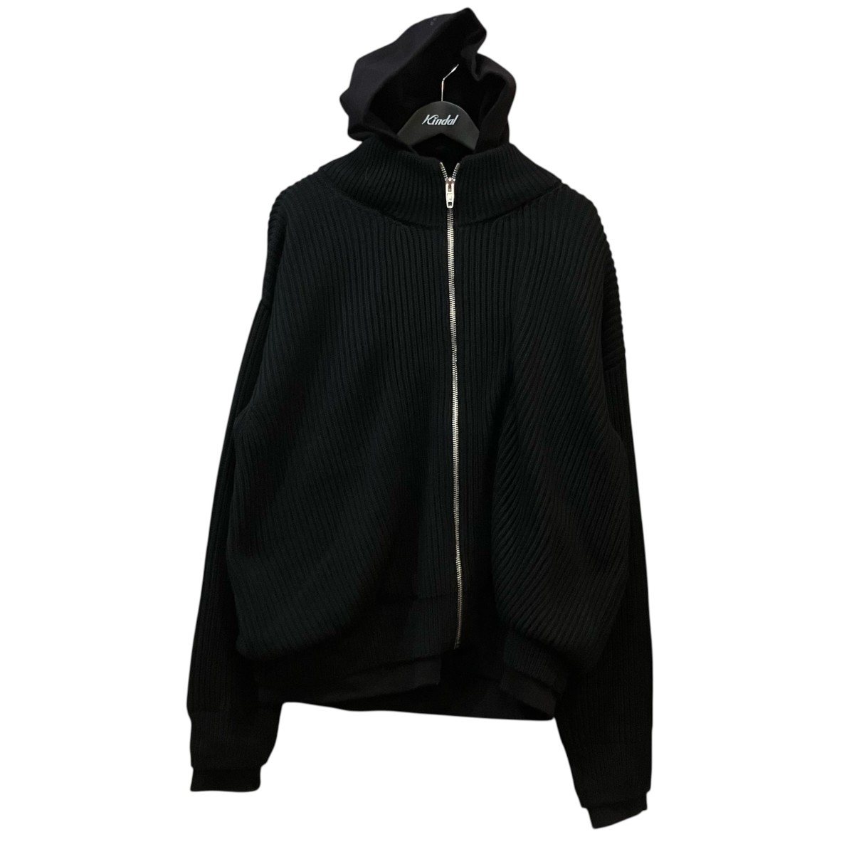【中古】BALENCIAGA パーカードッキングジップアップニットジャケット 黒いこと 大きさ：1 【170526】（バレンシアガ）