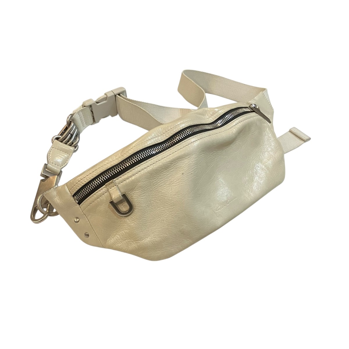 【中古】RICK OWENSGEO BUMBAG ベルトウエストバッグ ホワイト【価格見直し】|ブランド古着のカインドオル