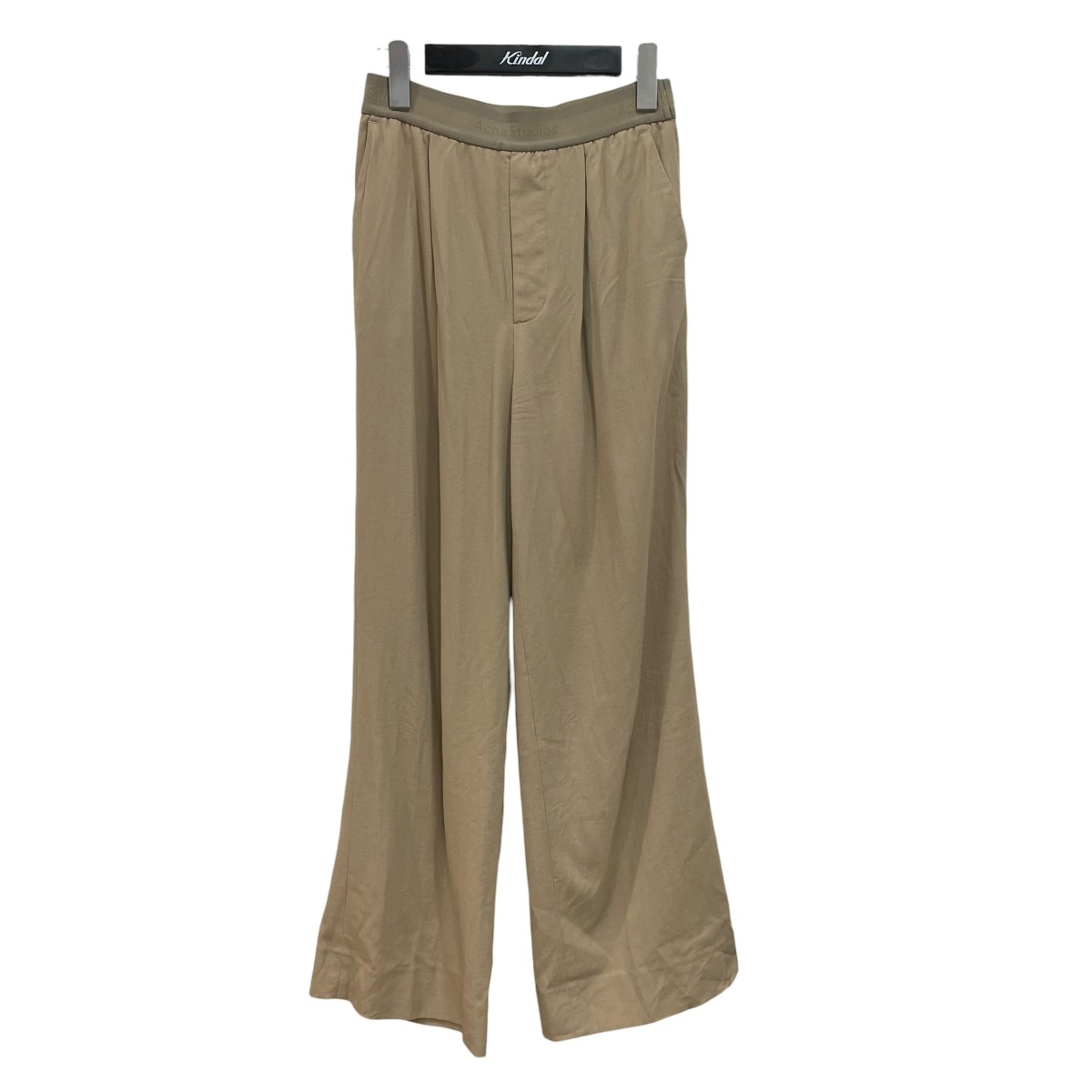 【中古】ACNE STUDIOS　Logo tape trousers イージーパンツ FNWNTROU001265 ベージュ サイズ：30 【170526】（アクネストゥディオズ）｜ブランド古着のカインドオル