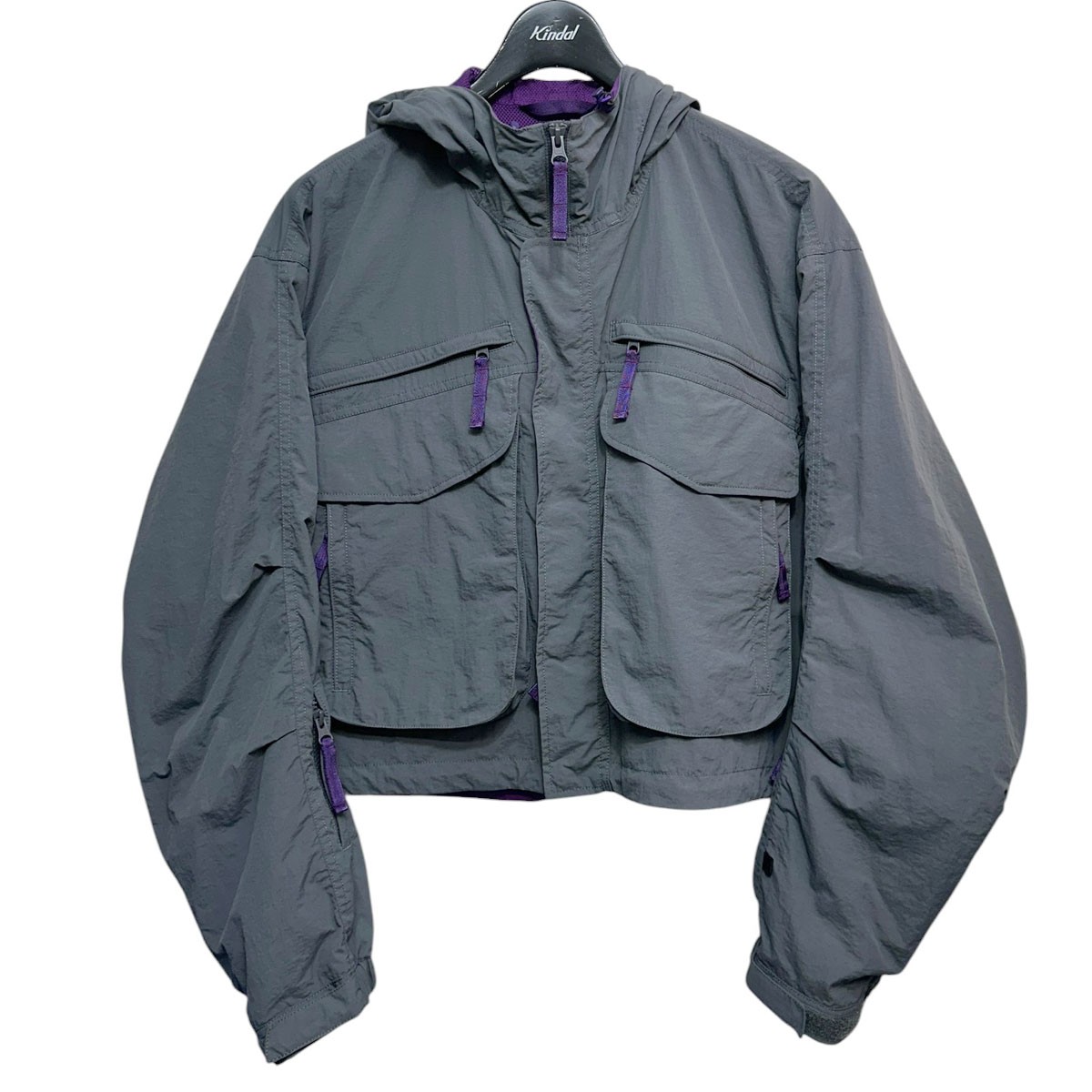 【中古】DAIWA PIER39 TECH WADING PARKA 遊撃手丈ジップアップフードジャケット BJ-28022W 濃灰色薄墨色 大きさ：L 【160526】（ダイワピア39）