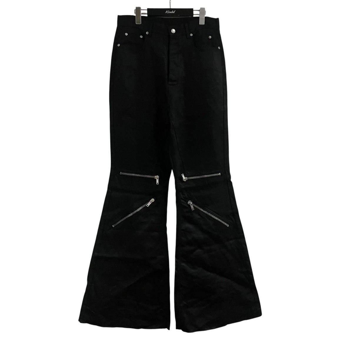【中古】RICK OWENS ボランフレアカーゴロングパンツ 黒いこと 大きさ：30 【170526】（リックオウエンス）