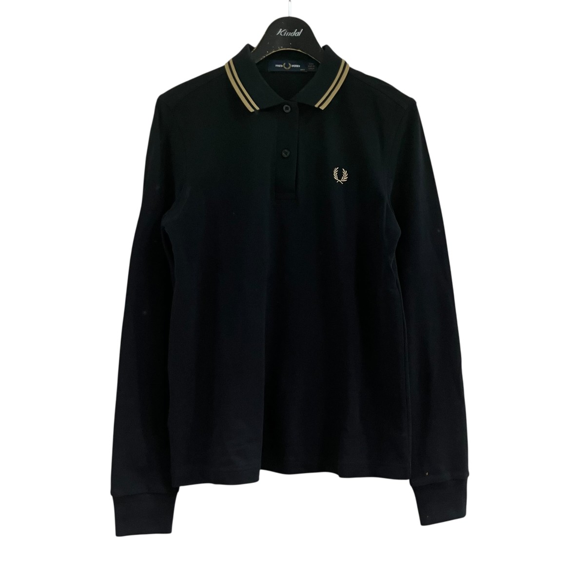 【中古】FRED PERRY ロゴエンブロイダリーポロシャツ 黒いこと 大きさ：8 【170526】（フレッドペリー）