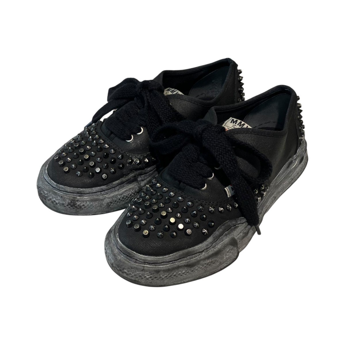 【中古】MIHARA YASUHIRO BAKER OG Sole Studded Canvas Low-top Sneaker ローカットスニーカー A15FW733 黒いこと 大いさ：42 【180526】（ミハラヤスヒロ）
