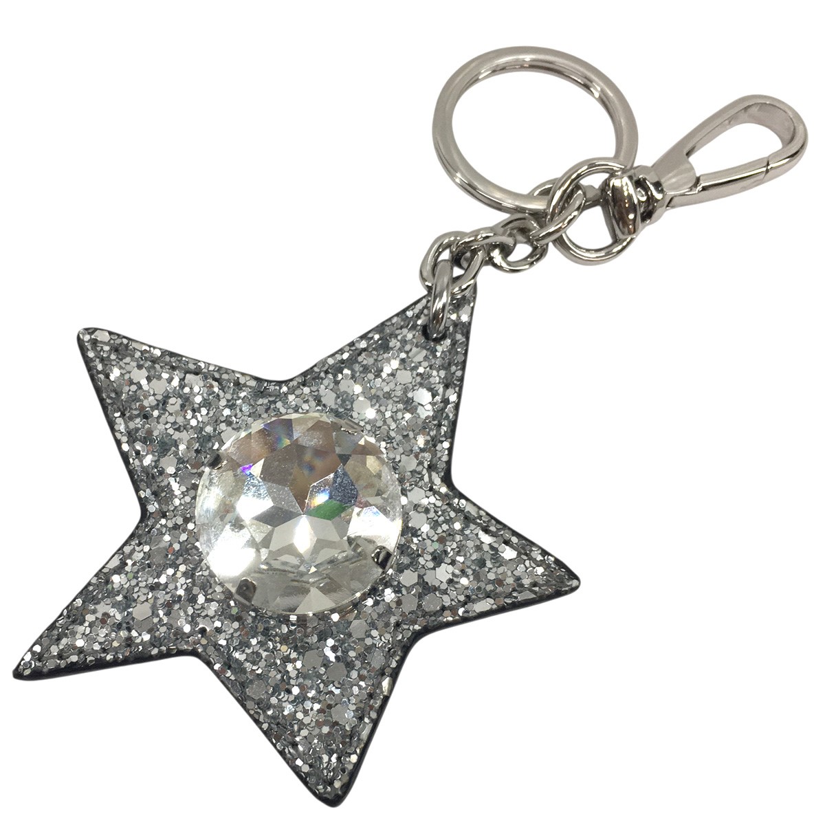 【中古】Maison Margiela 24AW Star Motif Rhinestone-Embellished Keyring はやりっ子 足がかり惹き付ける キーホルダー しろがね色 【220526】（メゾンマルジェラ）