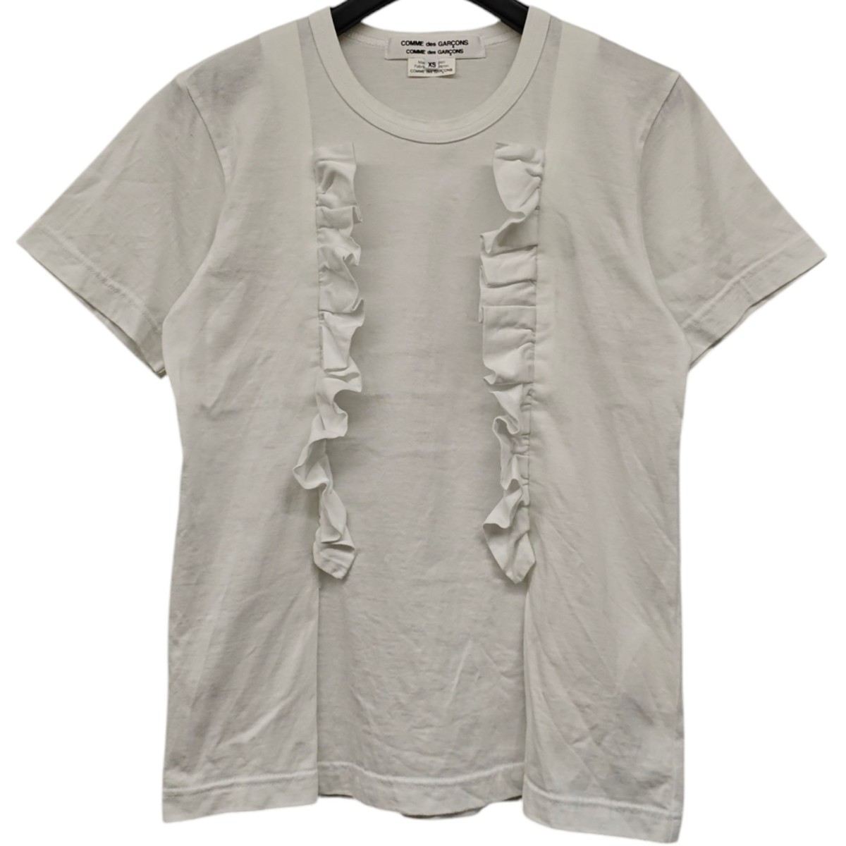 【中古】COMME des GARCONS COMME des GARCONS フリルカットソー RD-T004 白いこと 大きさ：XS 【220526】（コムデギャルソンコムデギャルソン）