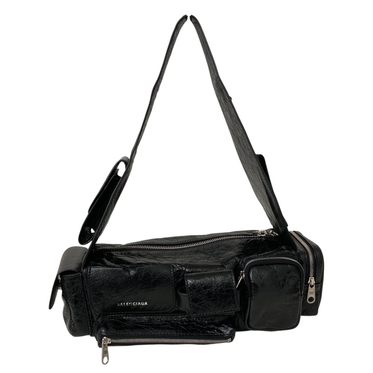 【中古】BALENCIAGA SUPERBUSY SLING BAG XS なめし革ショルダーバッグ 762516 黒いこと 【180526】（バレンシアガ）