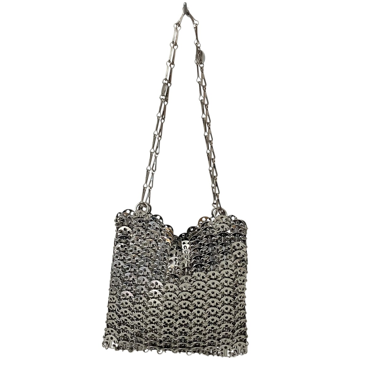 【中古】PACO RABANNE 1969 iconic bag メタルチェーンバッグ 御徒面子 しろがね色 【180526】（パコラバンヌ）