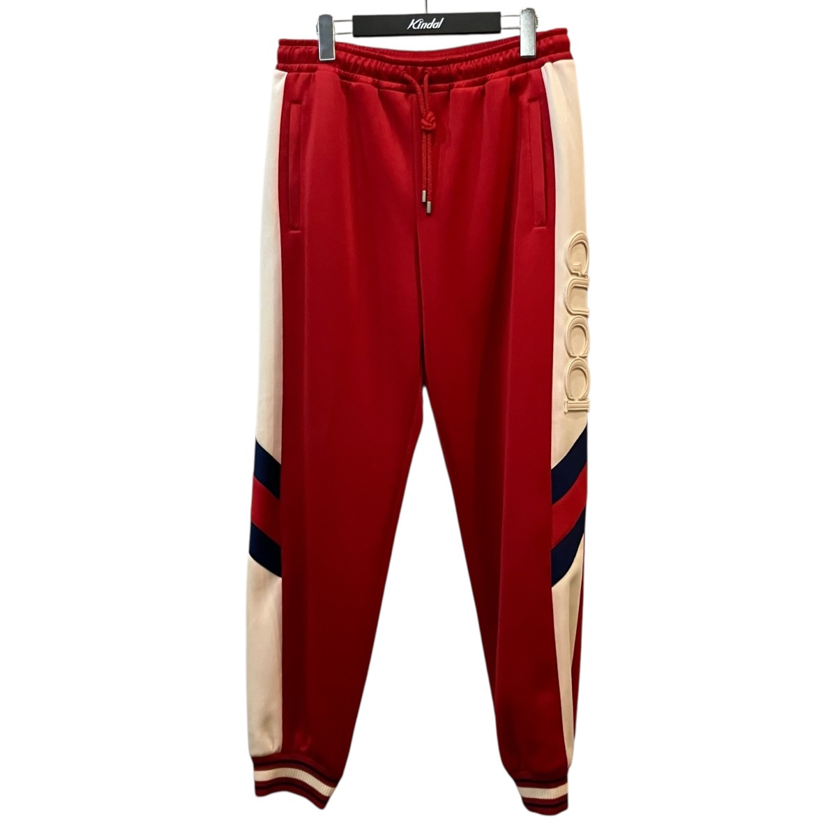 【中古】\u003cBR\u003eGUCCI\u003cBR\u003eNeoprene Track Webbed Pant サイドロゴトラックパンツ ベージュ×赤いこと×米国海軍 大きさ：M\u003cBR\u003e【必要経費思いかえす】