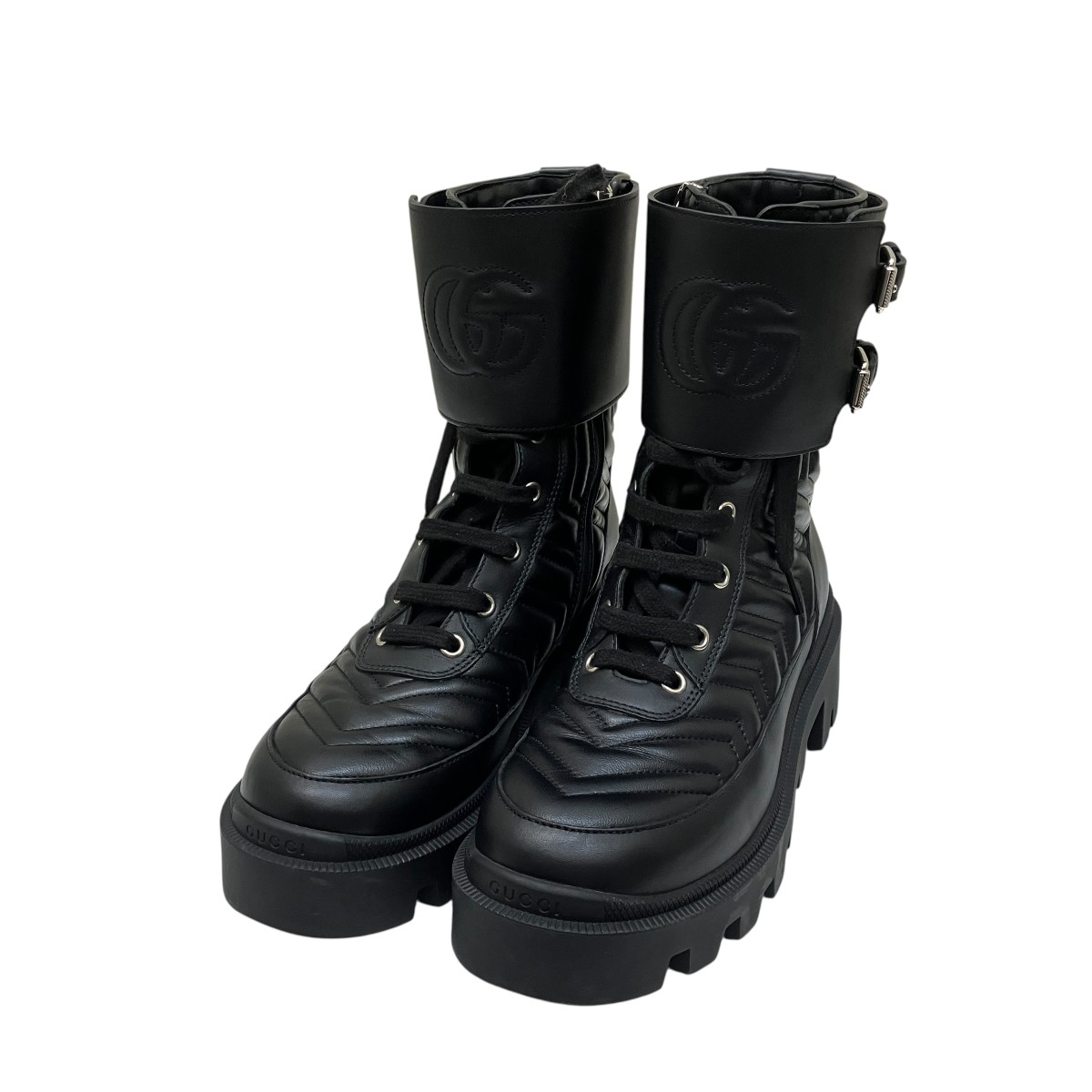 【中古】GUCCI 遊撃手ブーツ 628855 黒いこと 大きさ：36 1/2 【190526】（グッチ）