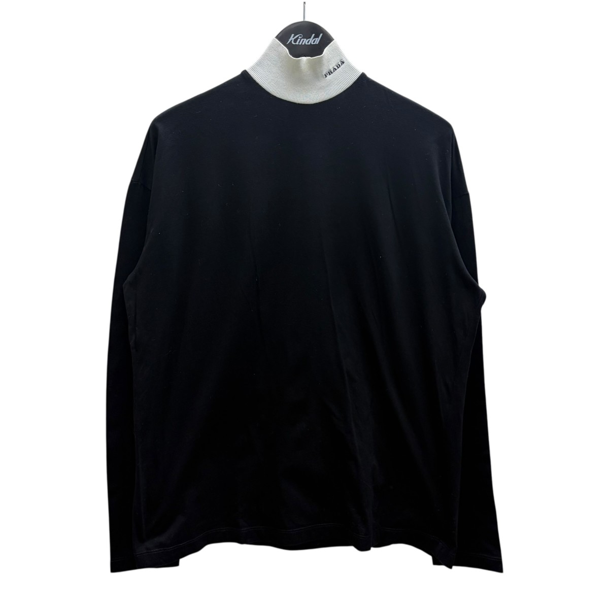 【中古】PRADA 襟ロゴロングカットソー 黒いこと 大きさ：XS 【190526】（プラダ）