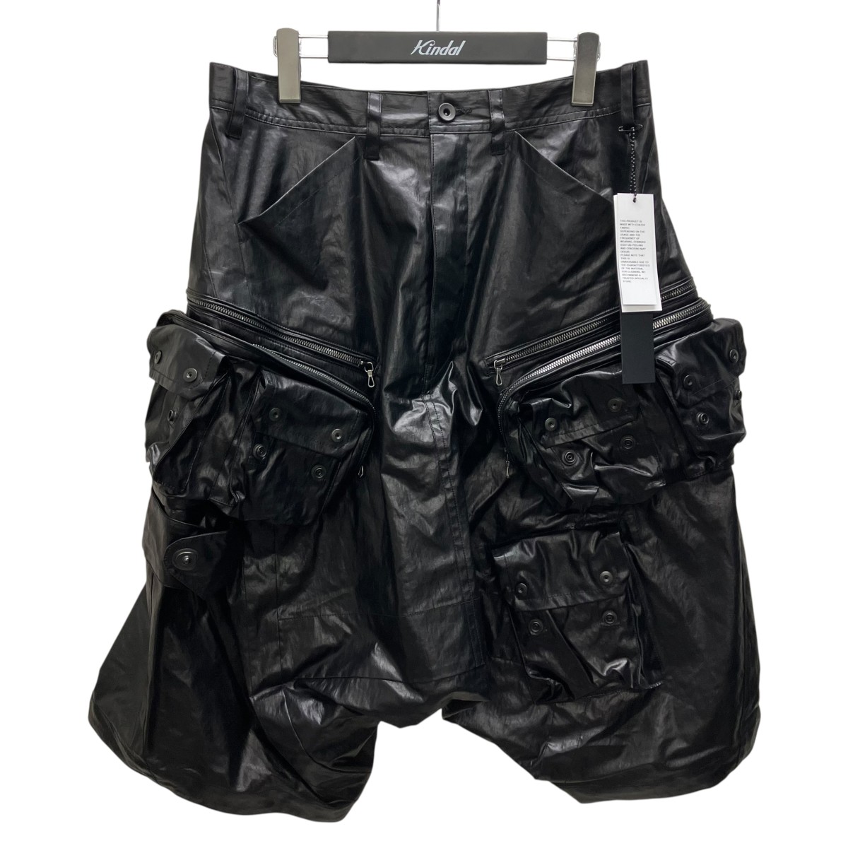 【中古】JULIUS 26SS LAMINATED CLOTH PANTS   BLK 遊撃手ズボン下 黒いこと 大きさ：3 【190526】（ユリウス）