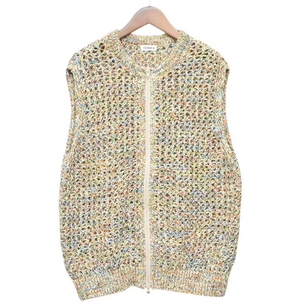 【中古】Coohem 2025SS SUKASHI KNIT VEST スカシニットベスト ジップアップセーター 13-252-022 マルチ色合い 大きさ：L 【190526】（コーヘン）