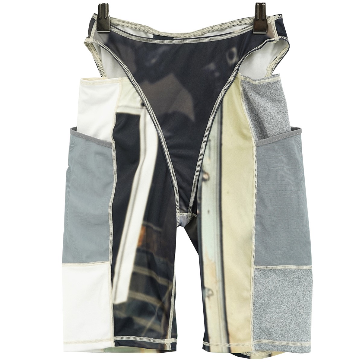 【中古】kotohayokozawa 25SS PANELLED CYCLE SHORTS ／ YELLOW 酉の方角切り立てる メッシュ隠し 映し絵刷り上げる 花の冠yd風 ダイアログボックス循環過程 さる股引き マルチ色つや 大きさ：F 【190526】（コトハ ヨコザワ）