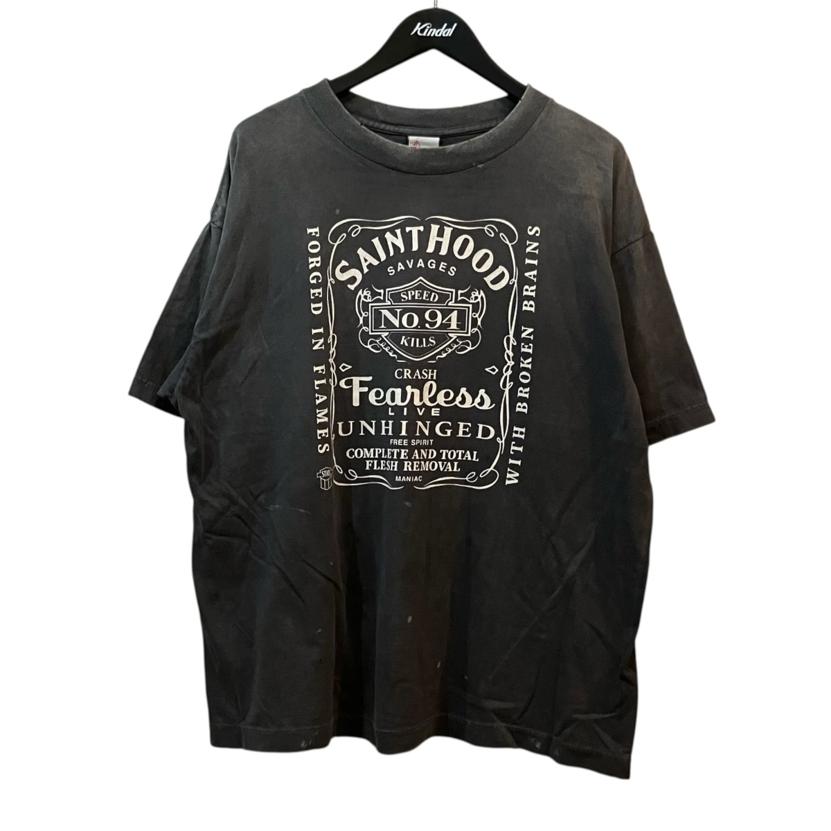 【中古】\u003cBR\u003eSAINT MICHAEL×NEIGHBORHOOD\u003cBR\u003eSTHD ． SS TEE FEARLESS ヴィンテージ産業プルオーバー 黒いこと 大きさ：L\u003cBR\u003e【通貨価値思いなおす】