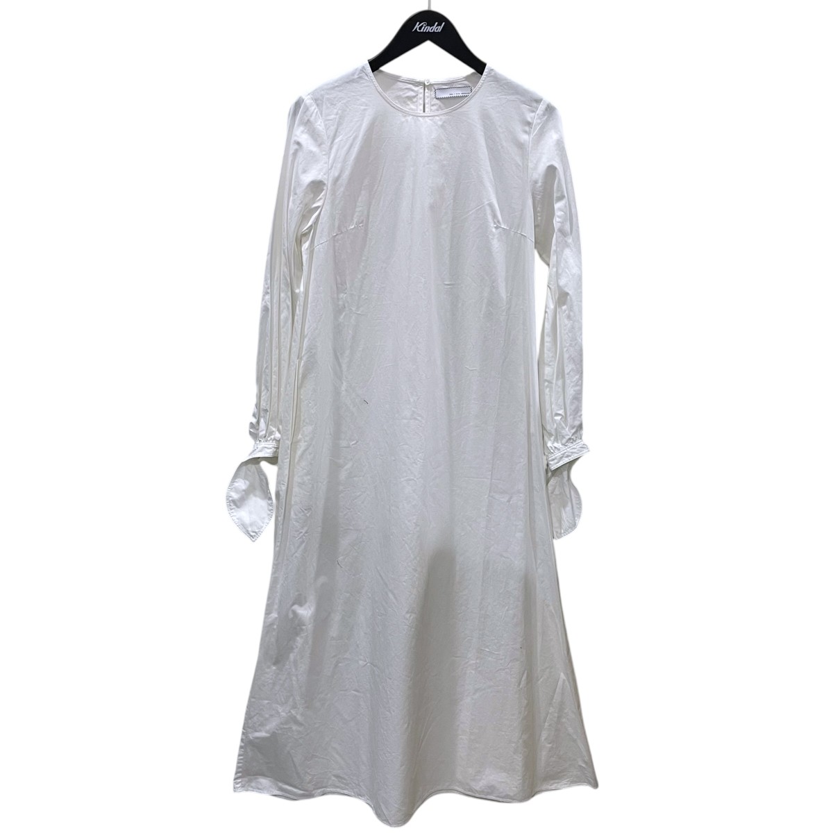 【中古】Ron Herman×TEN 19AW ノーカラーロングシャツワンピース Ribbon Long Dress リボンロングドレス 3010300232 白いこと 大きさ：XS 【200526】（ロンハーマン×十）