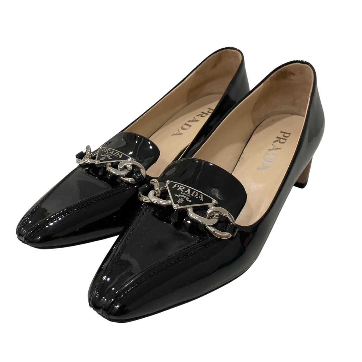 【中古】PRADA 一皿 専売特許パンプス 1D189N 黒いこと 大きさ：36 【200526】（プラダ）